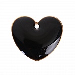 10 sequins argenté émaillés double face cœur N°06