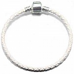 Bracelet Européen tressé Clip Uni 02 DU 15 AU 23 CM Blanc