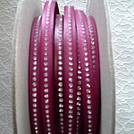 Cuir DD-Fuxia de 10 mm Strass Swarovski par 20 cm