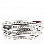 Cuir Bille miroir Argent de 06 mm avec chaînette bille nickel free par 20 cm