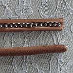 Cuir Régaliz Naturel de 10 mm avec chaîne Argent par 20 cm