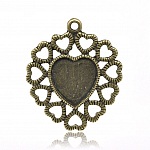 1 support cabochon Coeur N°01 Bronze