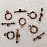 5 Fermoirs Toggle Motifs Rond Bronze N°02