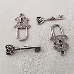 5 Fermoirs Toggle Motif Rond Argent N°05