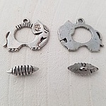 Fermoir Toggle Motif Éléphant Argent N°11