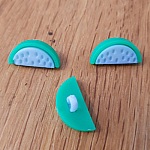Bouton fantaisie à motifs pour enfants pastèque N° 01 bleu clair