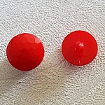 Boutons fantaisie, enfants, bébés Motif plat à facette N°05-05 Rouge