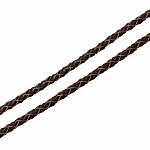 Cuir rond tressé Café 03 mm x 2 mètres