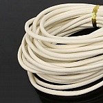 1 mètre Cordon rond cuir lisse Ivoire 3 mm