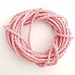 1 mètre Cordon rond simili cuir tressé Rose Foncé 3 mm