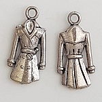 Breloque Vêtement Manteau N°02 de Pluie Argent.