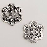 Breloque Fleur Métal N°015 Argent