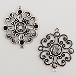 Breloque Fleur Métal N°019 Argent
