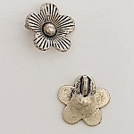 Breloque Fleur Métal N°041 Argent