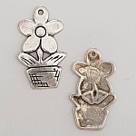 Breloque Fleur Métal N°056 Argent