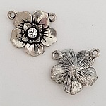 Breloque Fleur Métal N°061 Argent