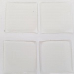 4 Cabochons autocollants en Résine de 25 x 25 mm Transparent