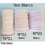 Elastique masque plat 5 mm BLANC N°02 au mètre