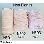 10 mètres ruban elastique plat blanc 5 mm N°03