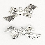 Breloque Nœud N°18 breloque noeud papillon ruban en métal argent
