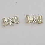 Breloque Nœud N°19 breloque noeud papillon ruban en métal argent