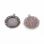 2 supports cabochons de 20mm cuivre rouge, pendentifs cabochons 15290AS