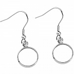 10 supports cabochons boucle d'oreille 25 mm N°06 Argent