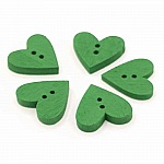 Bouton bois coeur vert foncé N°01-04