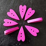 Bouton bois coeur violet N°02-07