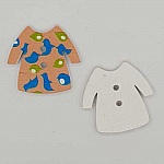 Bouton bois robe beige N°02-02