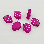 Perle bois forme fraise mauve N°01-04