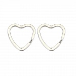 Anneau porte clés forme coeur Acier Inoxydable 31 x 31 mm