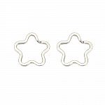 Anneau porte clés forme fleur Acier Inoxydable 34 x 35 mm