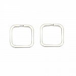 Anneau porte clés forme carré Acier Inoxydable 30 x 30 mm