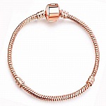 Bracelet Clip Européen 20cm fermoir Lisse Doré Rosé