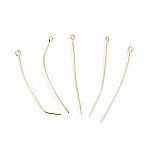 10 Clous 50 mm tête œil Plaqué Or 18K