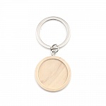 Support cabochon Porte clé 25 mm Bois N°01