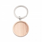 Support cabochon Porte clé 30 mm Bois N°01