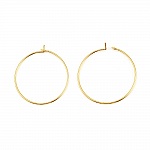 Support Boucle d'oreille Créole Plaqué Or 18K Doré N°01-25 mm x 5 paires