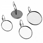 support cabochon rond acier inoxydable boucle d'oreille 12 mm N°07
