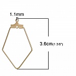 Apprêt losange Doré Support Boucle d'oreille N°02 x 1 pièce