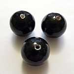 Perle Ronde Papier Maché GT 30mm Noir