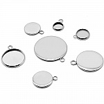 Support cabochon rond 16 mm Acier Inoxydable N°05 Anneau Ouvert