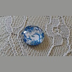 cabochon rond en verre 12mm fleur bleu 012 