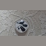 cabochon rond en verre 10mm oiseaux 017 