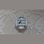 cabochon rond en verre 10mm oiseaux 015 