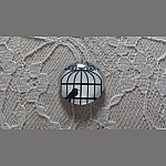 cabochon rond en verre 10mm oiseaux 007 