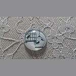cabochon rond en verre 10mm oiseaux 003 