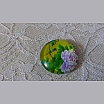 cabochon rond en verre 25mm fleur 01-044 