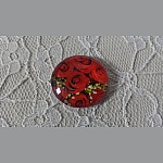 cabochon rond en verre 25mm fleur 01-017 